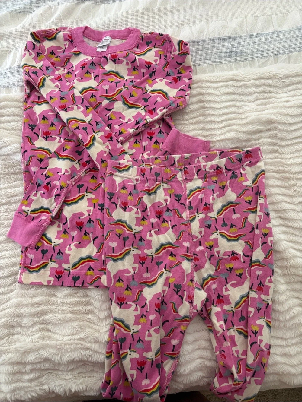 Kids Pink Unicorn Thermal Pajama Set